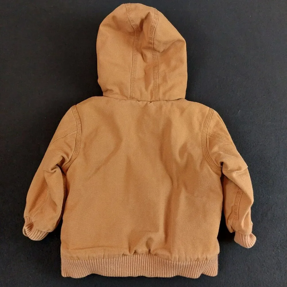 Carhartt Hooded Active Jacket Baby Boys Size 18M Brown Duck CanvasCP8417-D15
